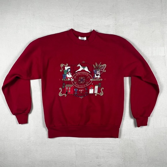 morning sun Tops - Vintage Gopher Sweatshirt Red Antique Collector 90s Graphic Crewneck Adult M USA